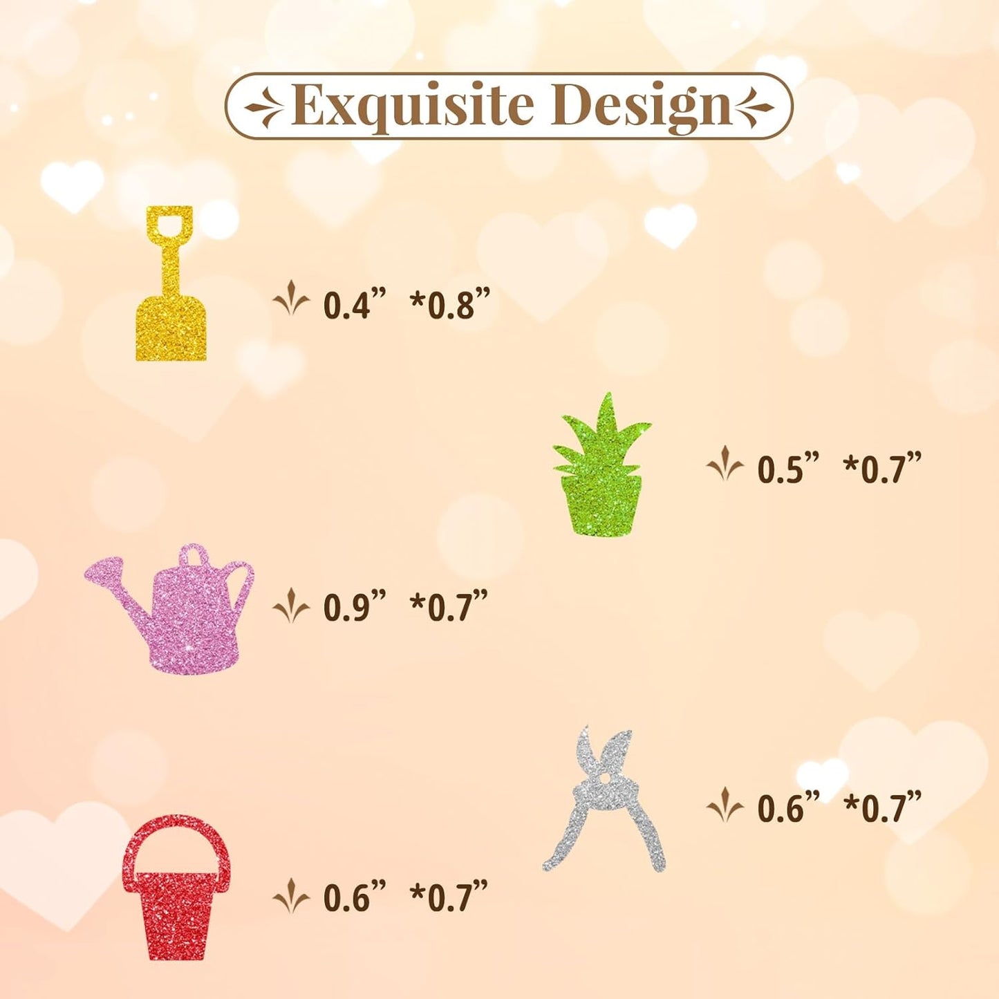 150pcs Gardening Confetti, Garden Tool Table Confetti, Green&Pink Glitter Shovel Watering Can Plants Paper Scatter, Plant Lover Birthday/Retirement Party Decoration