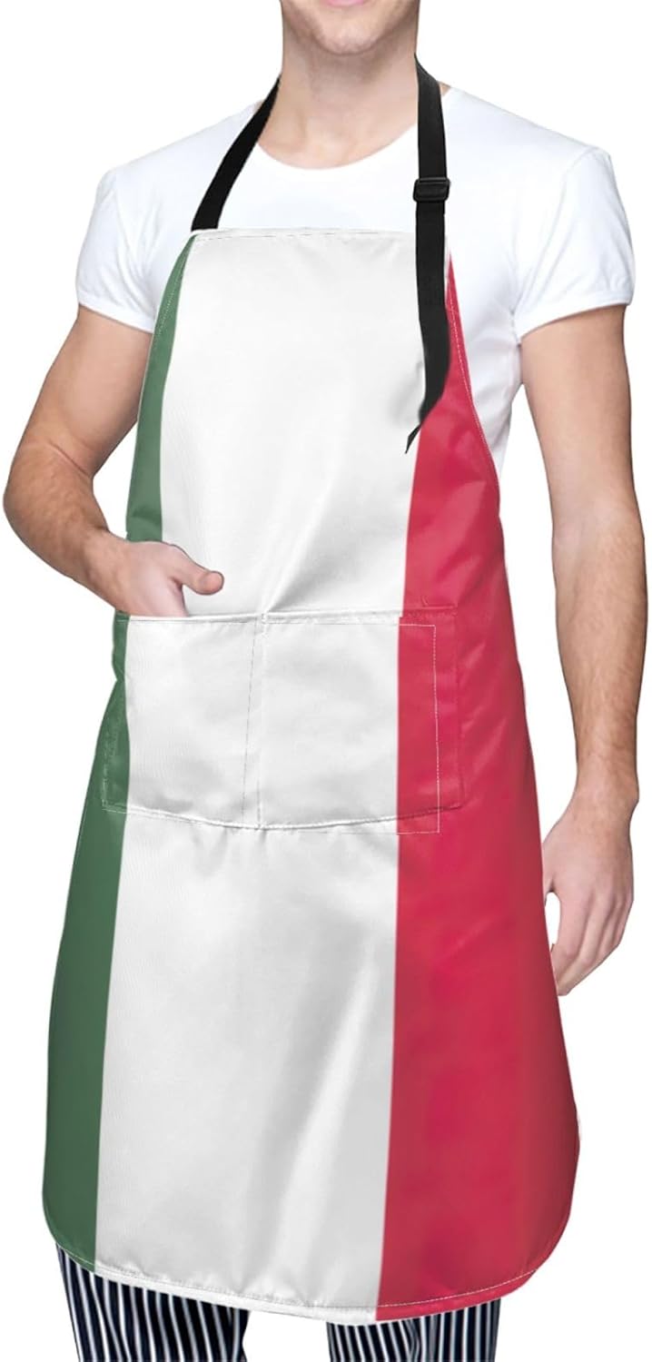 Flag of Hungary print Waterproof chef's apron with pocket apron for kitchen cooking baking barbecue and gardening