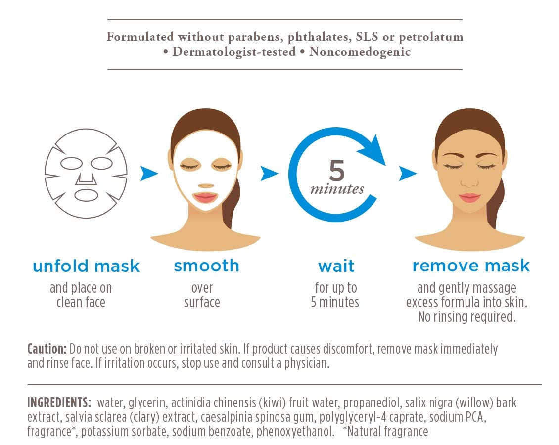 Burt's Bees Hydrating Face Mask with Clary Sage, Single Use Sheet Mask