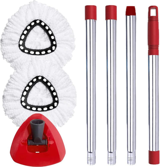 Spin Mop Head, Base, Handle Replacement for O-Ceda EasyWring Microfibe