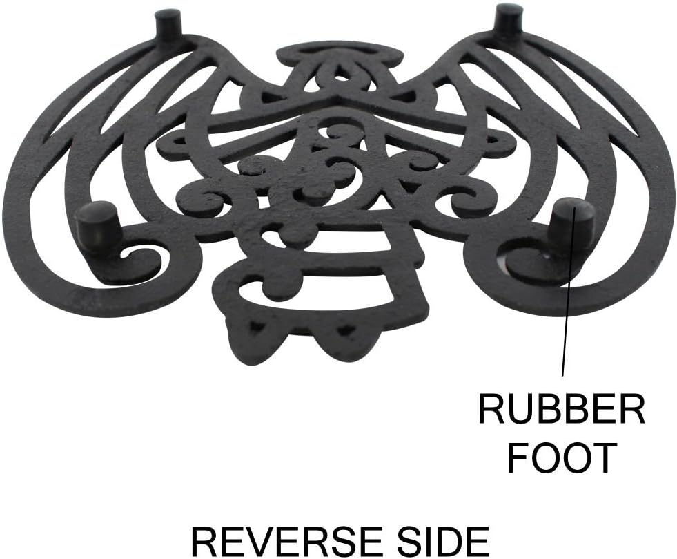 Cara's Casa Angel Trivet - Cast Iron - for Kitchen and Dining Table - Wall Art or Decoration Accessory - Housewarming, Black