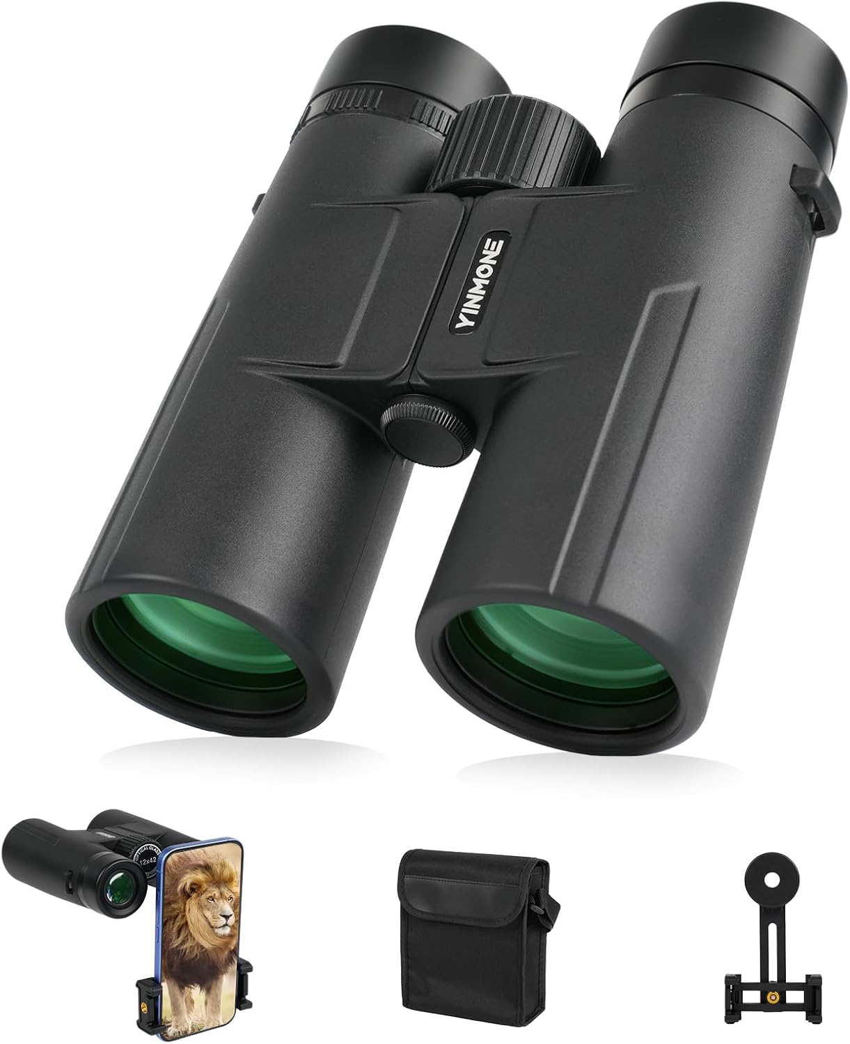 HD 12X42 Wateproof Binocular for Hunting, with Phone Adapter BAK4 Pris