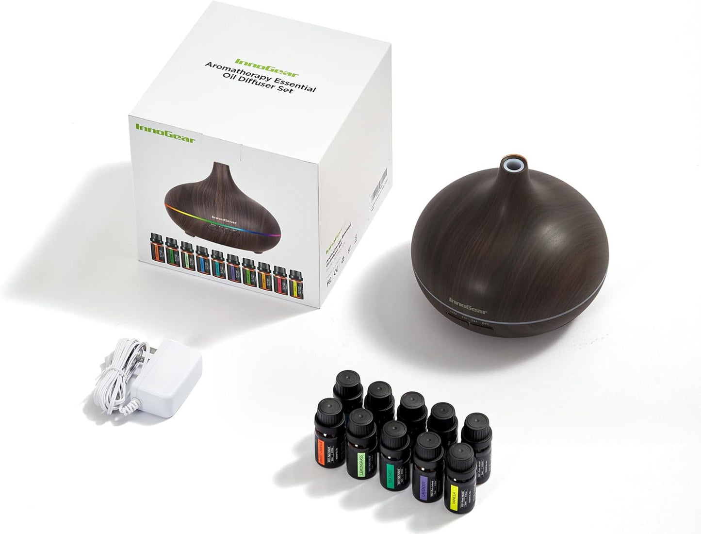 InnoGear Aromatherapy Diffuser & 10 Essential Oils Set, 400ml Diffuser