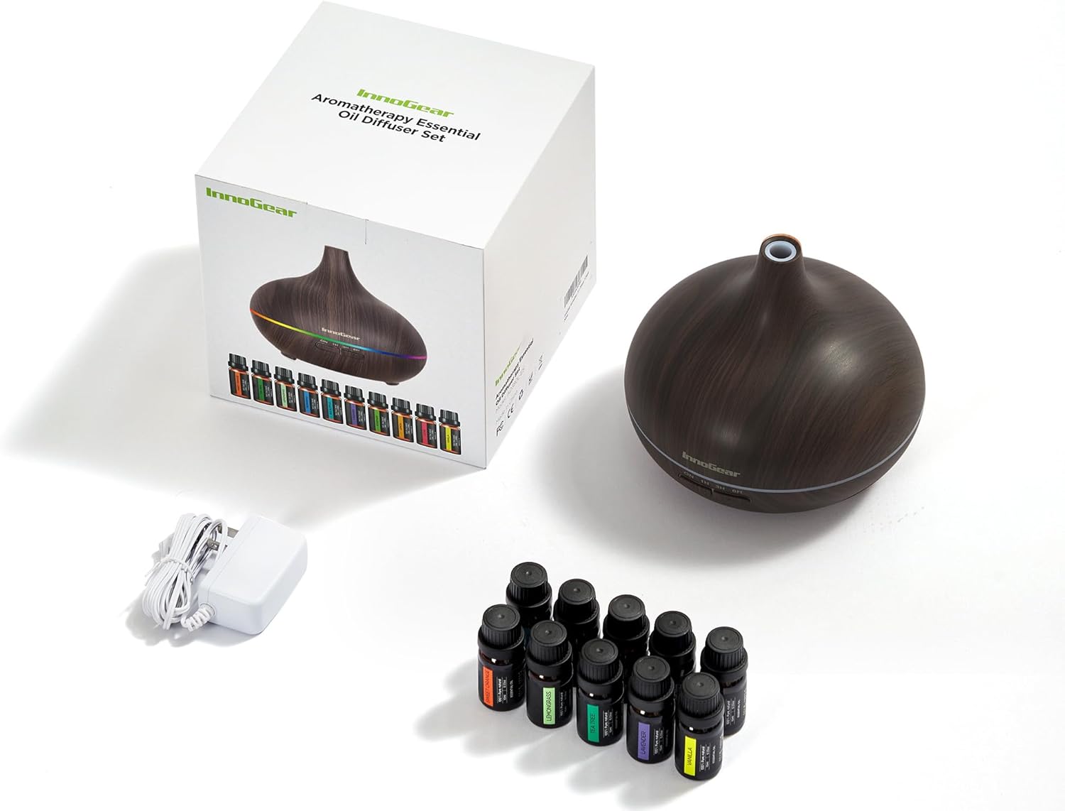 InnoGear Aromatherapy Diffuser & 10 Essential Oils Set, 400ml Diffuser