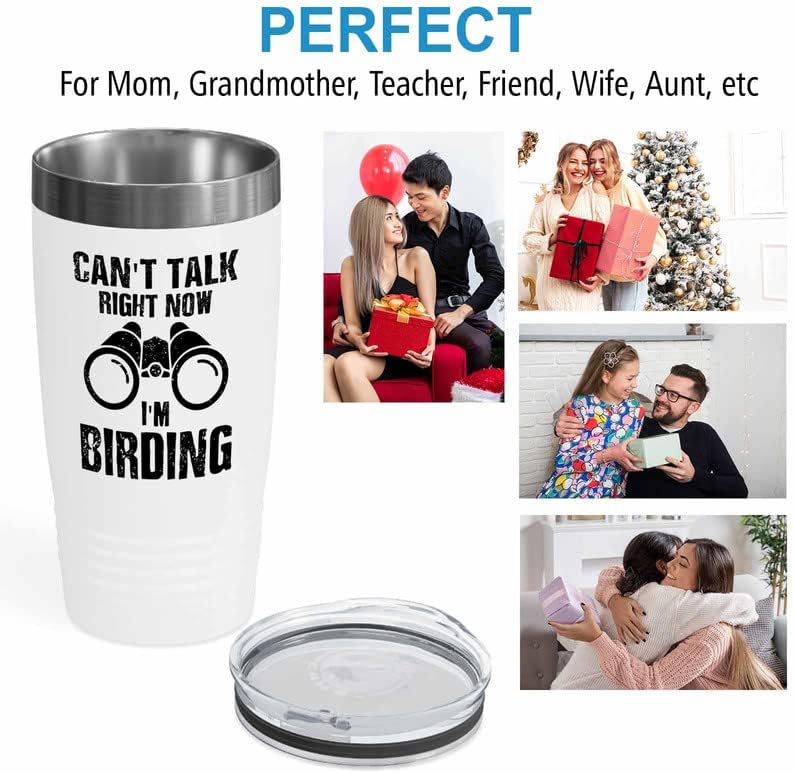 Bird Lover White Edition Viking Tumbler 20oz - Can't Talk Right Now - 