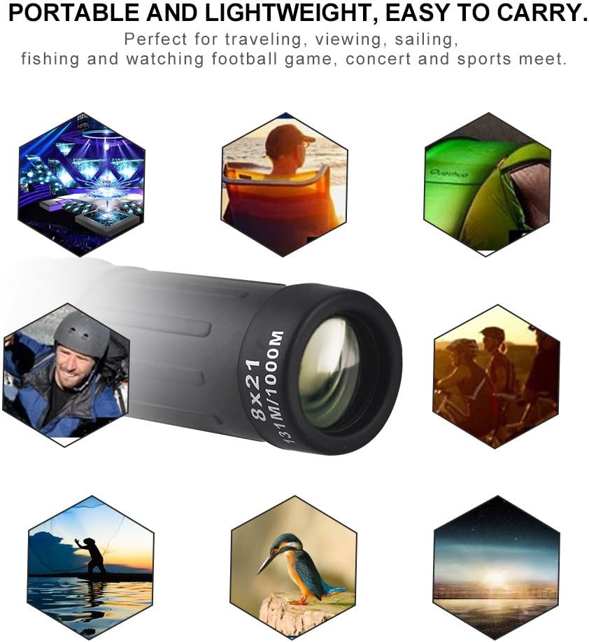 Joyzan Monocular Telescope, 8X Handheld Wide Angle Telescope Spotting 