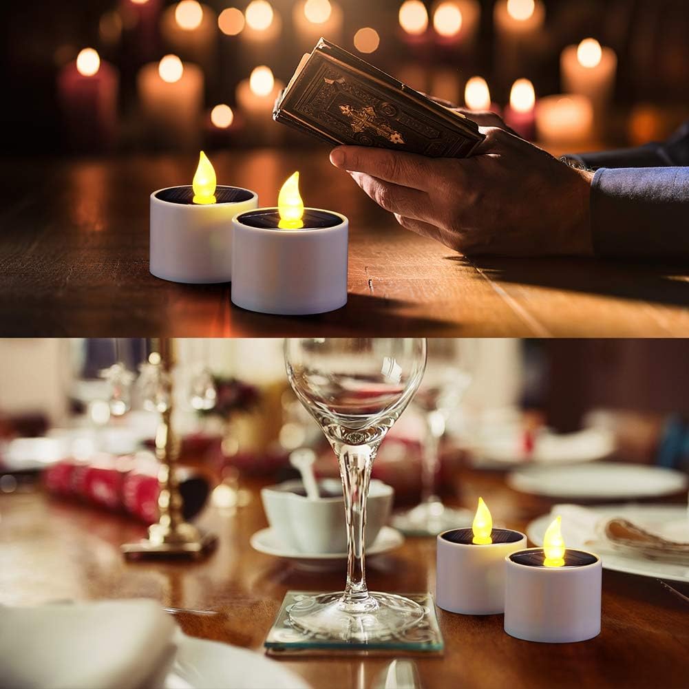 PChero Solar Candles Outdoor Waterproof, Pack of 6 LED Flameless Solar
