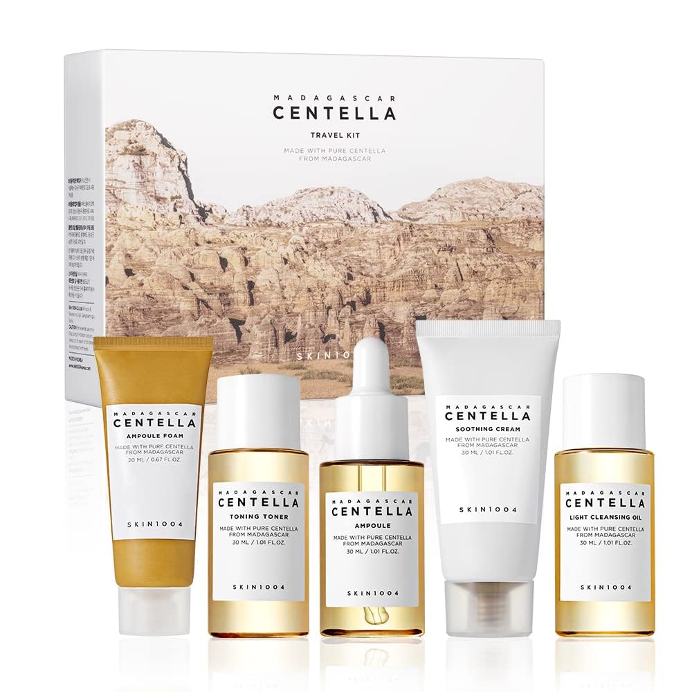 SKIN1004 Madagascar Centella Travel Kit, Toner, Ampoule, Soothing Crea