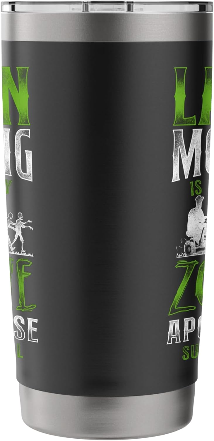 Lawn Mower Mowing Dad Father Landscaper Vintage Zombie Lawn Stainless Steel Insulated Tumbler