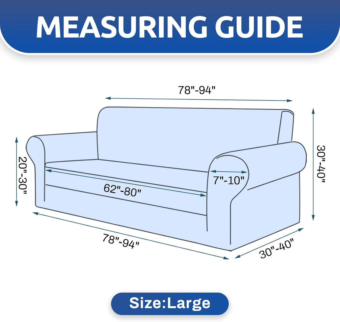 KEKUOU Stretch Sofa Cover Slipcover ，Couch Covers for 3 Cushion Couch 