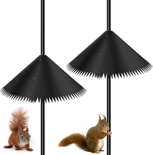 Qualirey 2 Pcs 16 Inch Squirrel Baffle for Bird Feeder Pole, Outside Pole Mount Bird House Squirrel Baffle for Outdoor Shepherds Hook, Classic Style