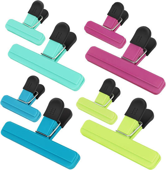 TACGEA Chip Clips, 8 Pack Food Clips, Upgrade Wide Open Bag Clips for 