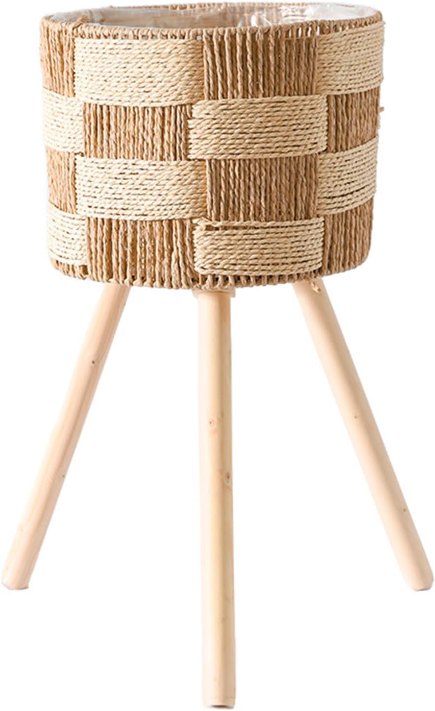 Rattans Handwoven Flowerpots Plant Basket Planter With Wood Stand Rack Indoor Outdoor Garden Storage Container Home Decors