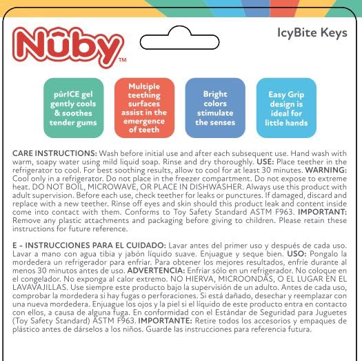 Nuby Ice Gel Teether Keys - Silicone Soothing Baby Teether Toys for In