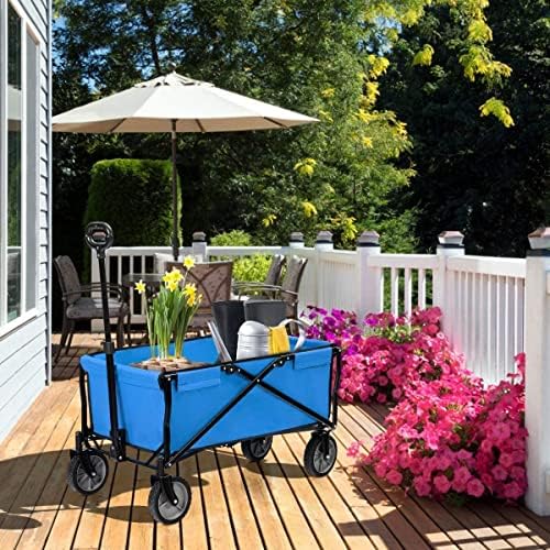 Portable Camping Cart,Outdoor Coapsible Utility Wagon Heavy Garden Por