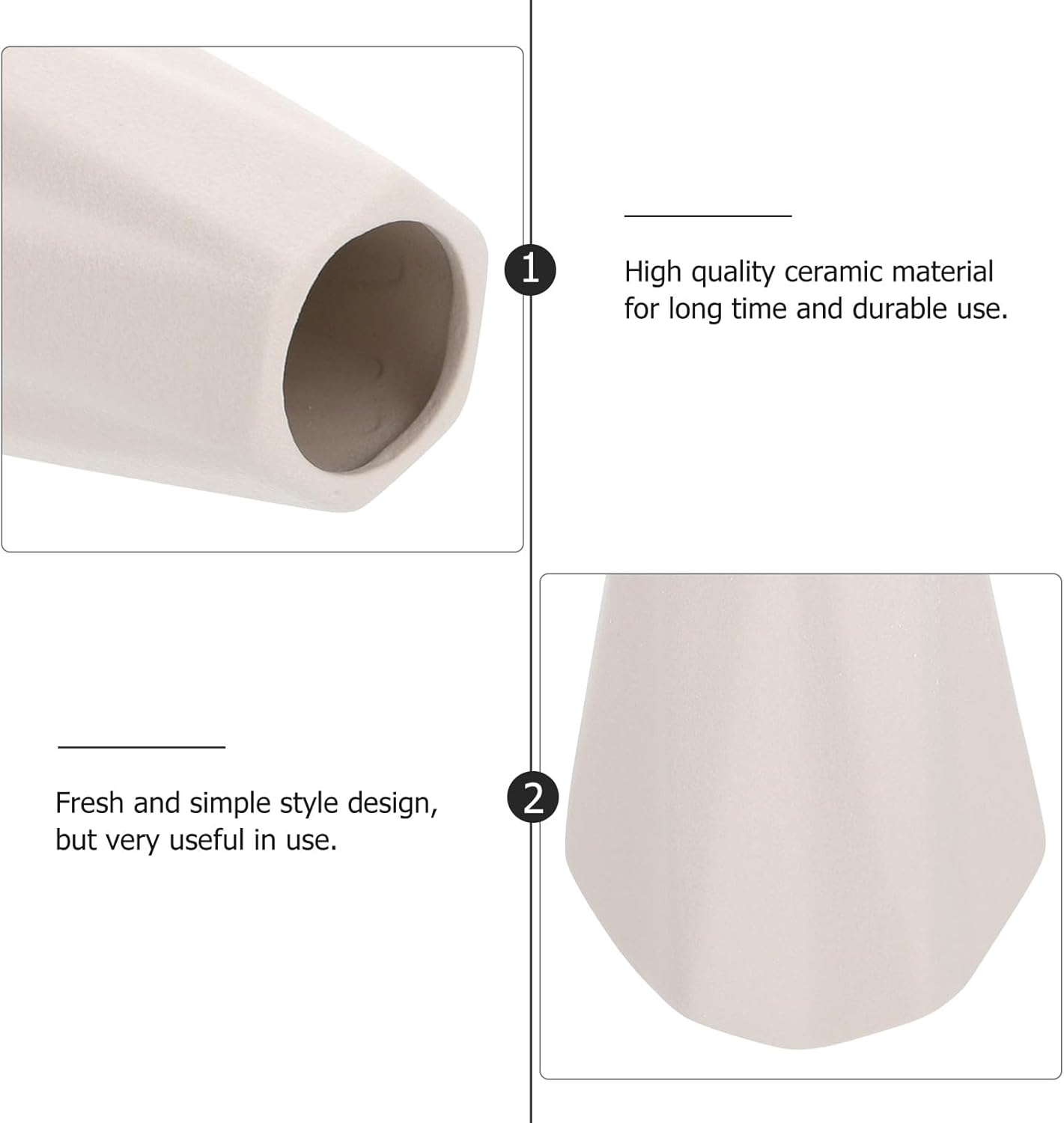 FAVOMOTO Ceramic Flower Vase White Solid Pot Nordic Style Origami Diam