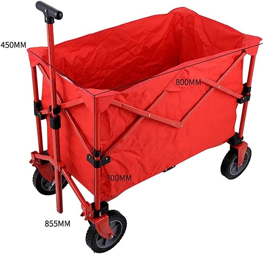 Handcart, Folding Portable Trolley Cart Heavy Duty Wagon, Multifunction Shopping Cart, for Outdoor/Camping/Fishing/Mall Cargo Carry Trolley with 4 Wheel,