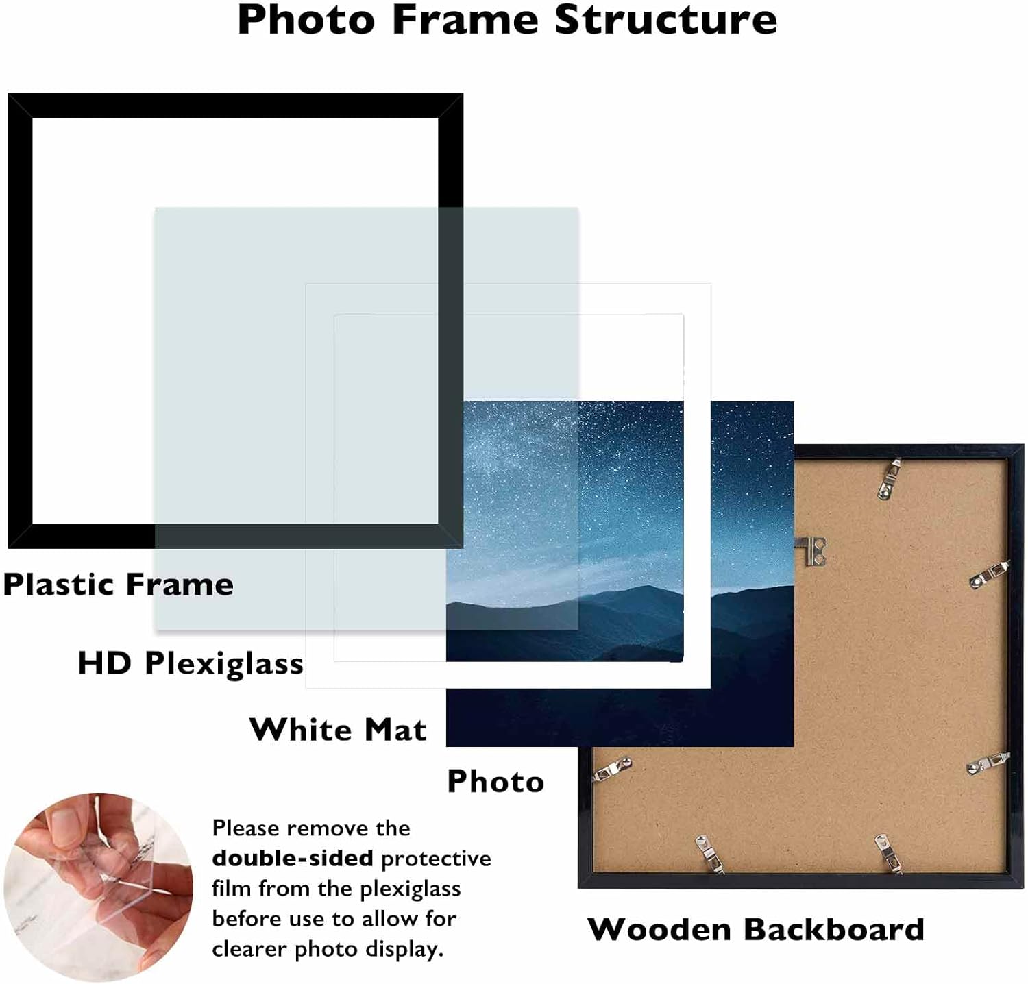 12x12 Picture Frame with Mat for 30 x 30cm Diamond Art Painting, Displ