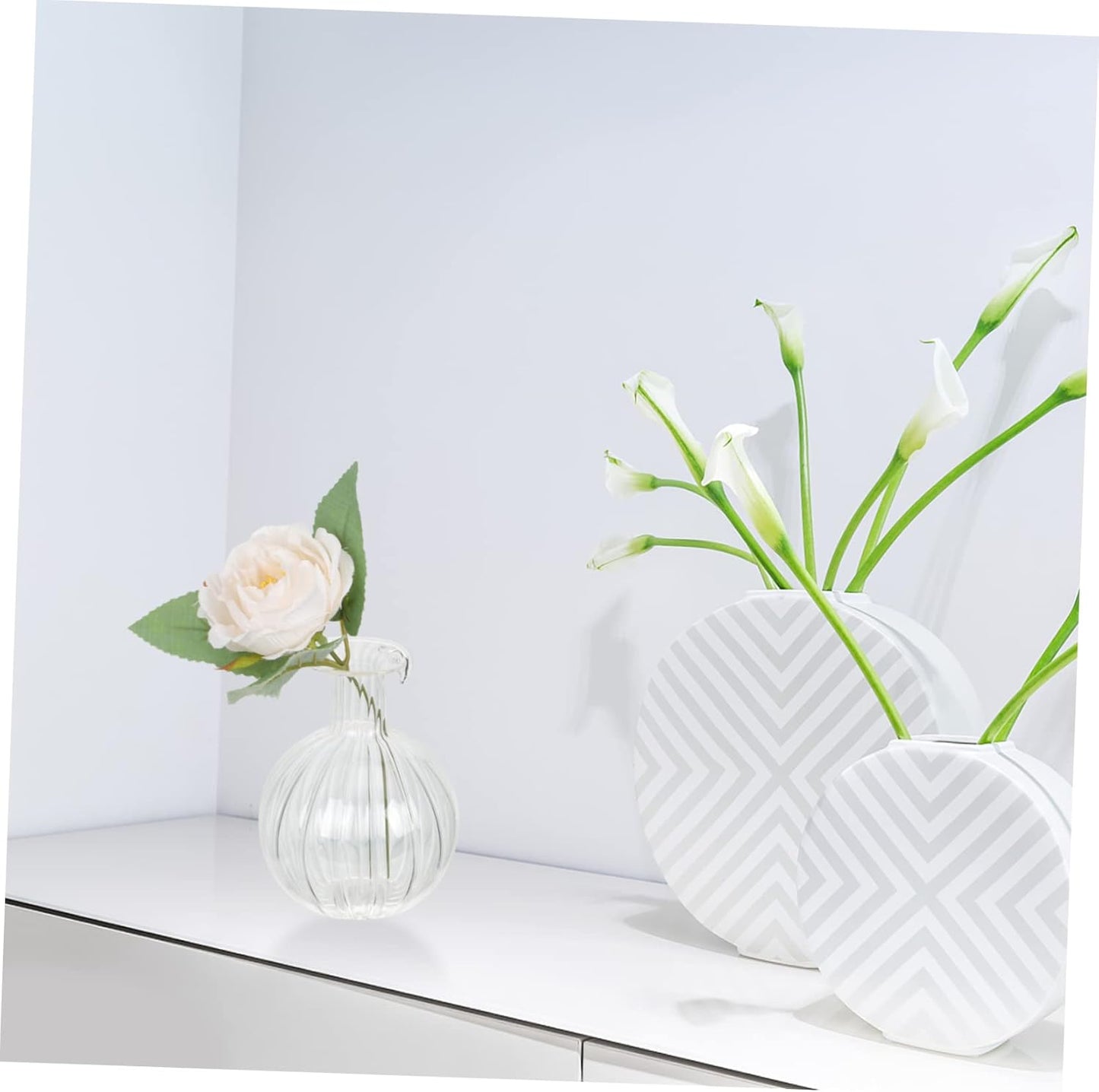 PRETYZOOM Large Glass Vase for Centerpieces Decorative Flower Pot Vase Fillers for Home Glass Planter