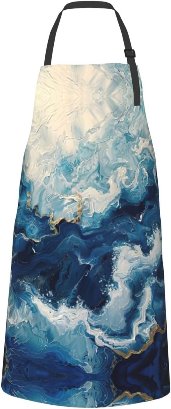 WITHIN THE TIDES print Waterproof chef's apron with pocket apron for kitchen cooking baking barbecue and gardening