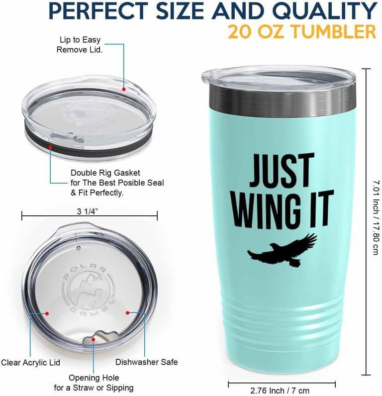 Birding Teal Edition Viking Tumbler 20oz - Just wing it - Bird Feeder 