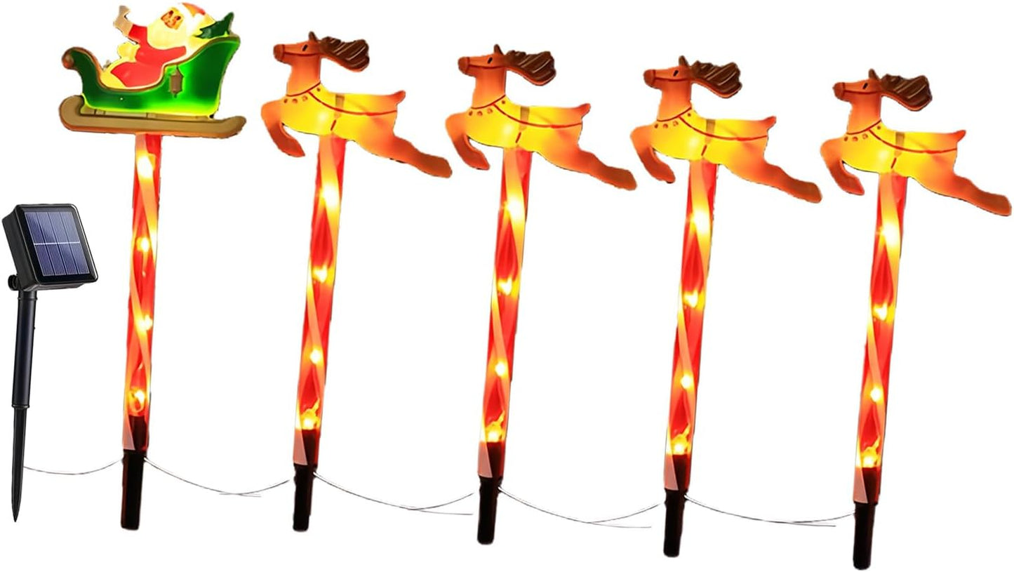 6 Pcs Solar Christmas Light, Auto On/Off Outdoor Holiday Decor for Yard & Garden,Easy Installation