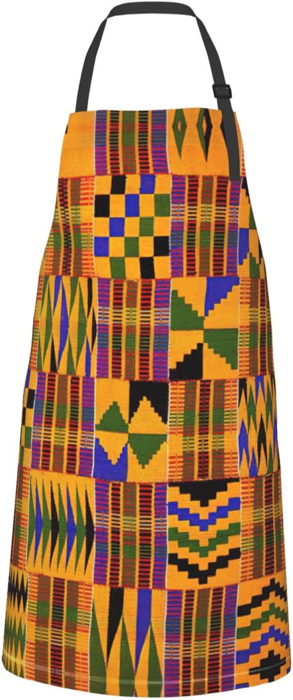 African Ethnic Pattern print Waterproof apron with pocket adjustable c