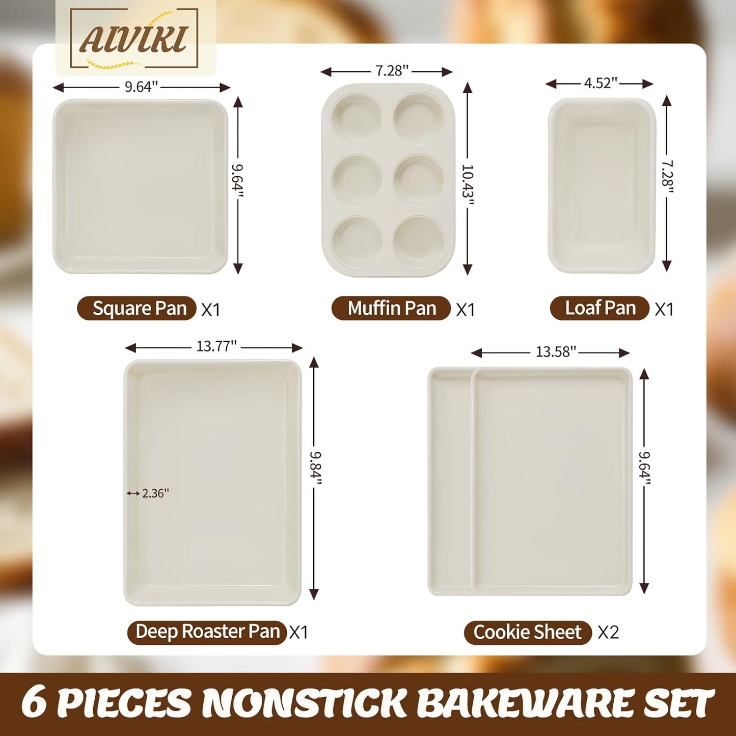 Baking Pans Set, Nonstick Bakeware Sets, Oven Pans for Cooking, AIVIKI
