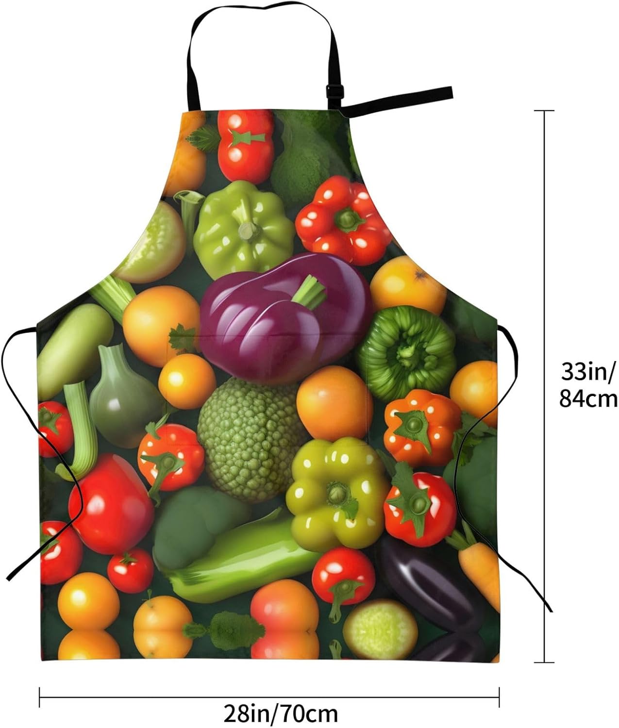 Vegetable Fruit print Waterproof apron with pocket adjustable cooking apron for adult kitchen bibs to bake
