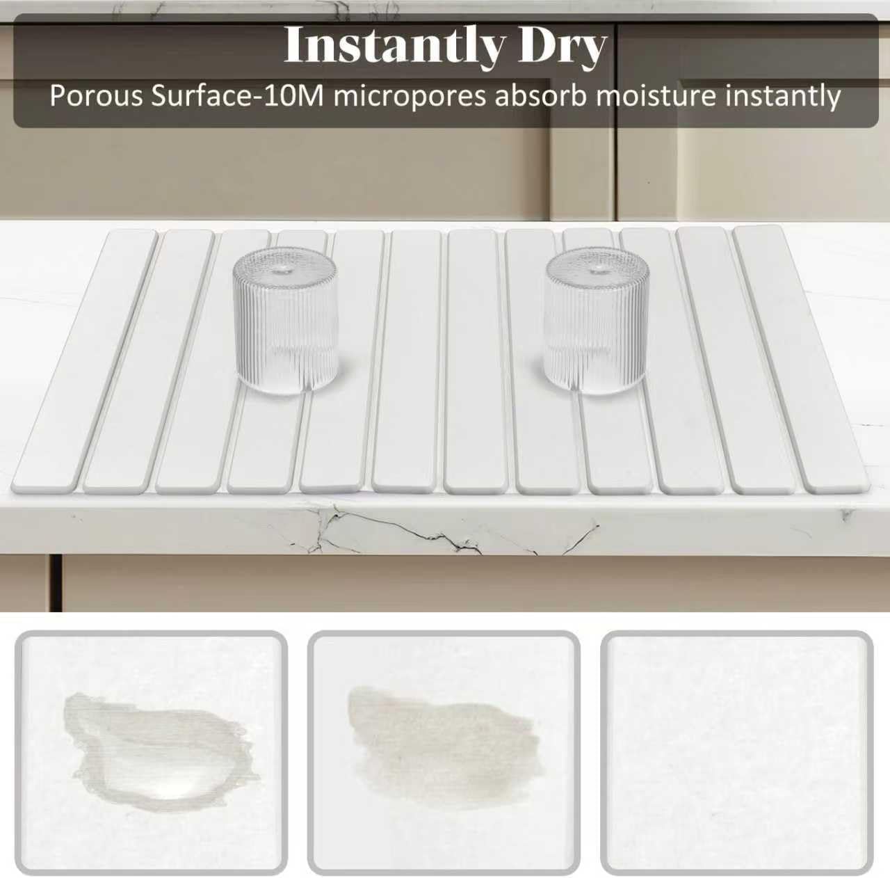 Extral Large Stone Dish Drying Mats for Kitchen Counter, 28"(L)×16"(W)