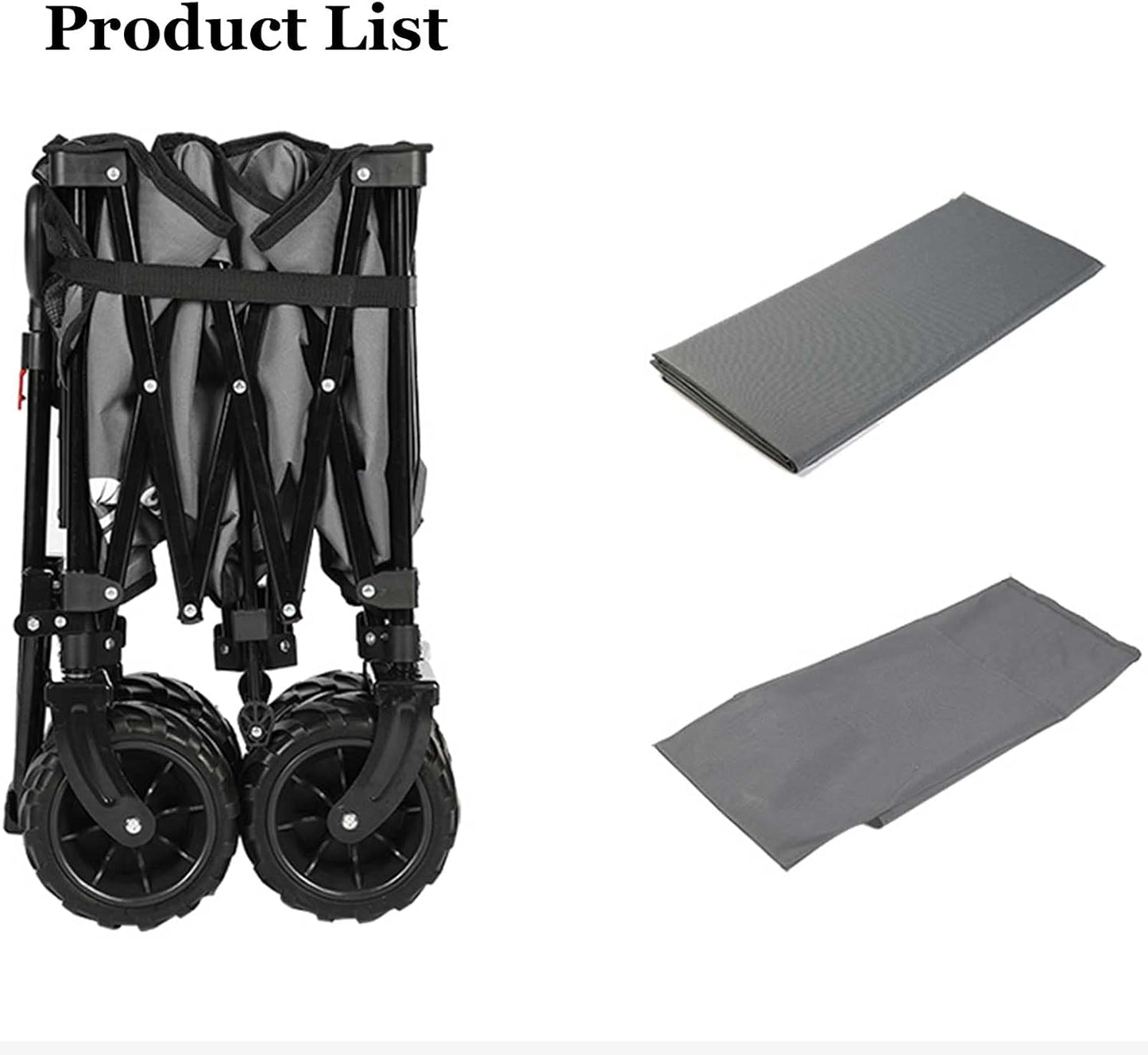 Foldable Outdoor Utility Trolley Portable Garden Cart Pull Rod to Pull