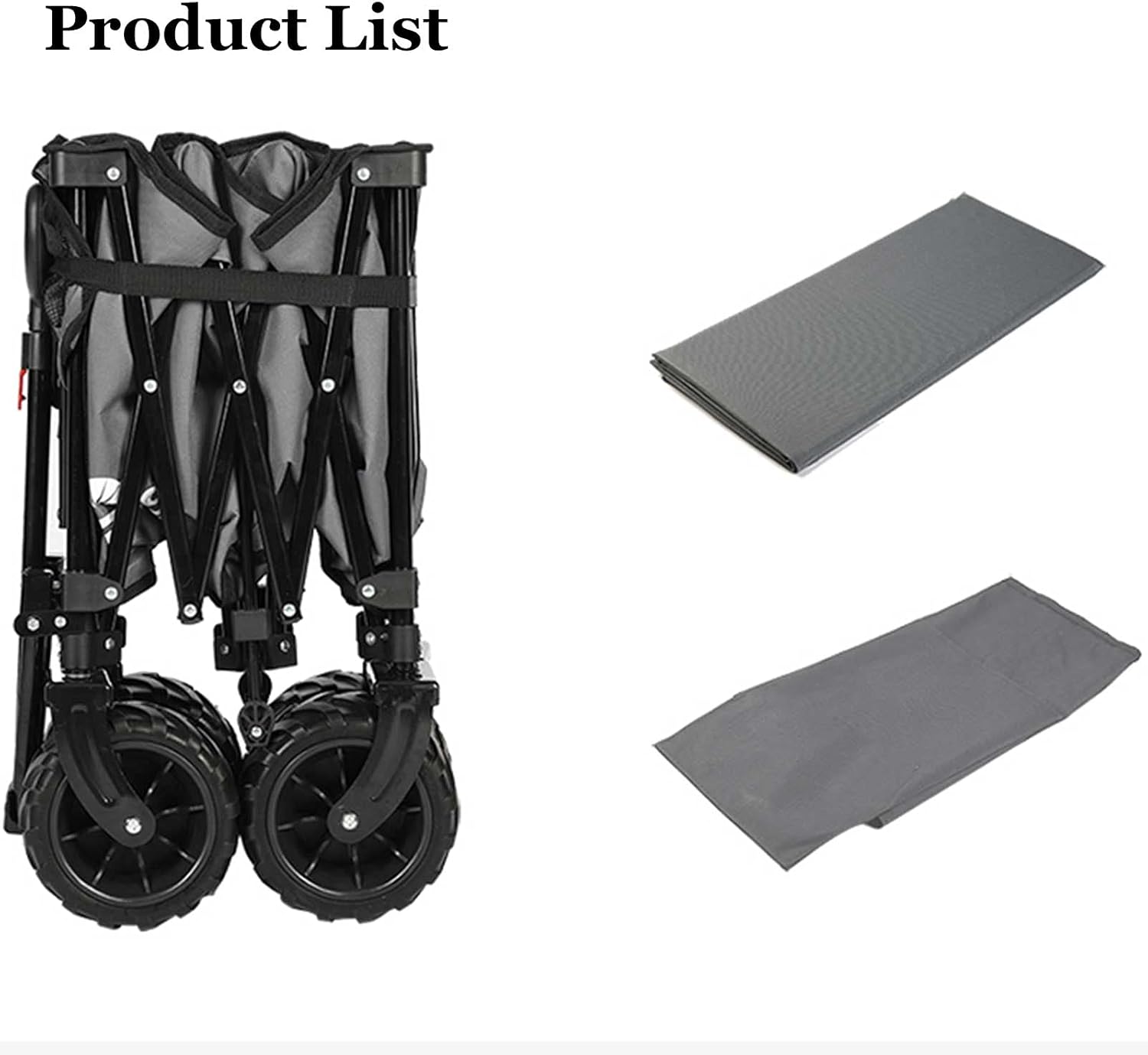 Foldable Outdoor Utility Trolley Portable Garden Cart Pull Rod to Pull