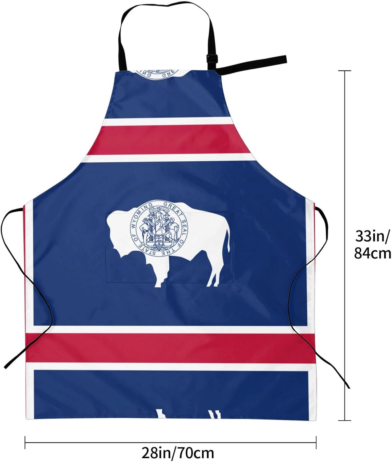 Wyoming State Flag print Waterproof chef's apron with pocket apron for kitchen cooking baking barbecue and gardening