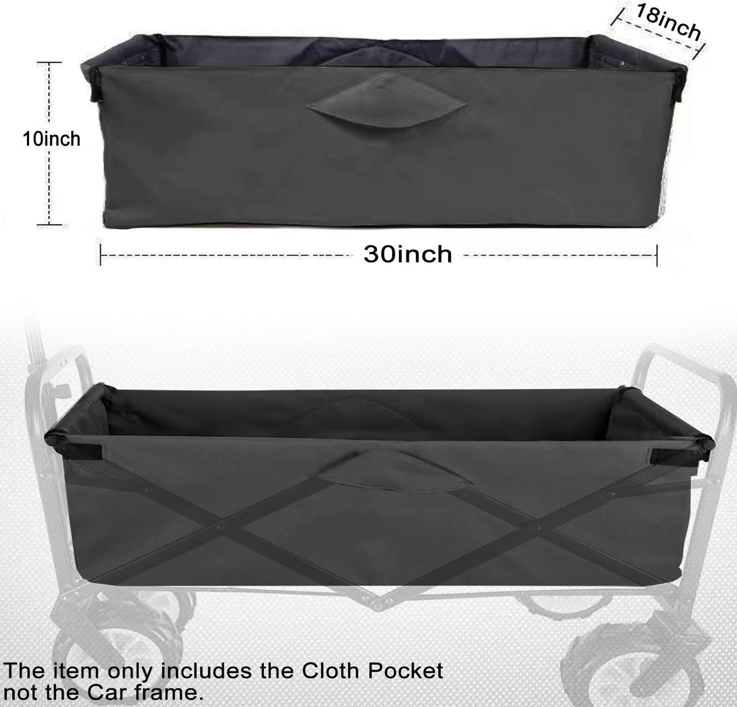 Camping Cart Liner Foldable Wagon Cloth Pocket,Beach Cart Large Capacity Cloth Pocket,for Station Wagons Front and Rear Foldable,Replacement Cloths Bags Size fits Length24-30 Height7-11