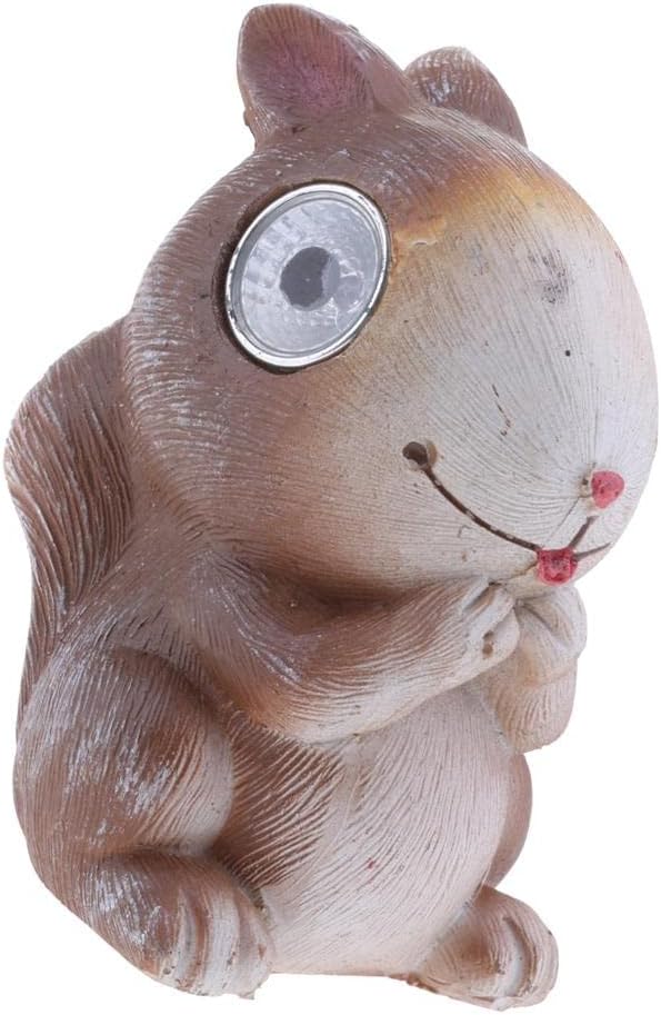 Resin Animal Solar Power LED - Cute Squirrel Cat Hedgehog Figures - Outdoor Garden Decor - Auto On/Off at Dusk - Weatherproof Resin - Multicolor - Perfect for - Squirrel
