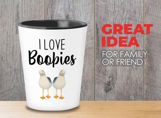 Bird Lover Shot Glass 1.5oz - Love boobies - Hummingbird Nest Cage Parrot Dad Gardening Outdoor Birdwatcher Feeder