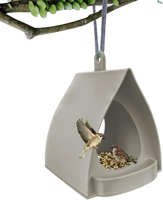 Bird Feeder Outdoors, Hut-Shaped, Hangable, Mounted, Station, Garden, 