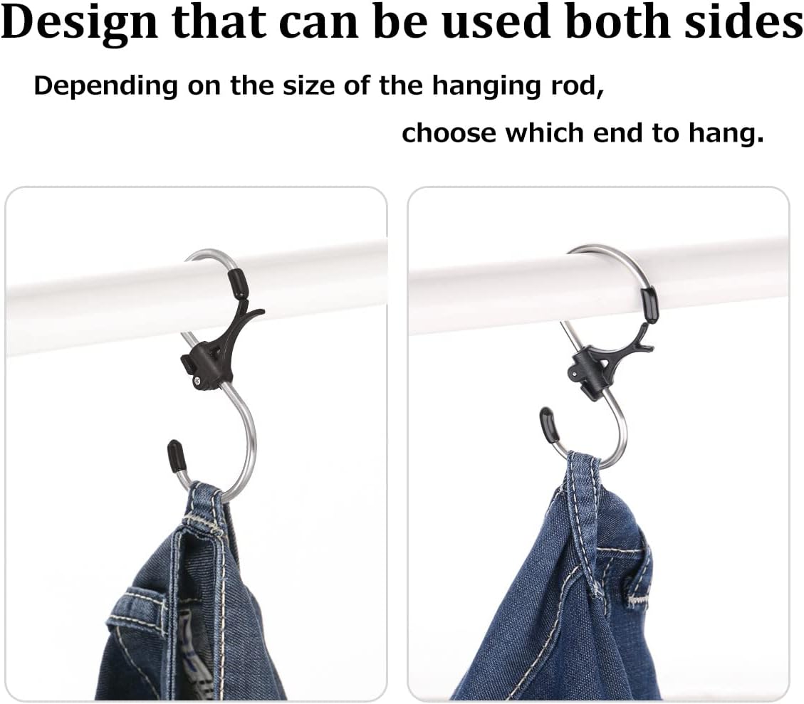 S Hooks Stainless Steel Heavy Duty S Hooks Anti Drop for Kitchen,Work Shop,Bathroom,Garden,Wardrobe,Office,Perfect Rack Hooks,Big,10Pieces