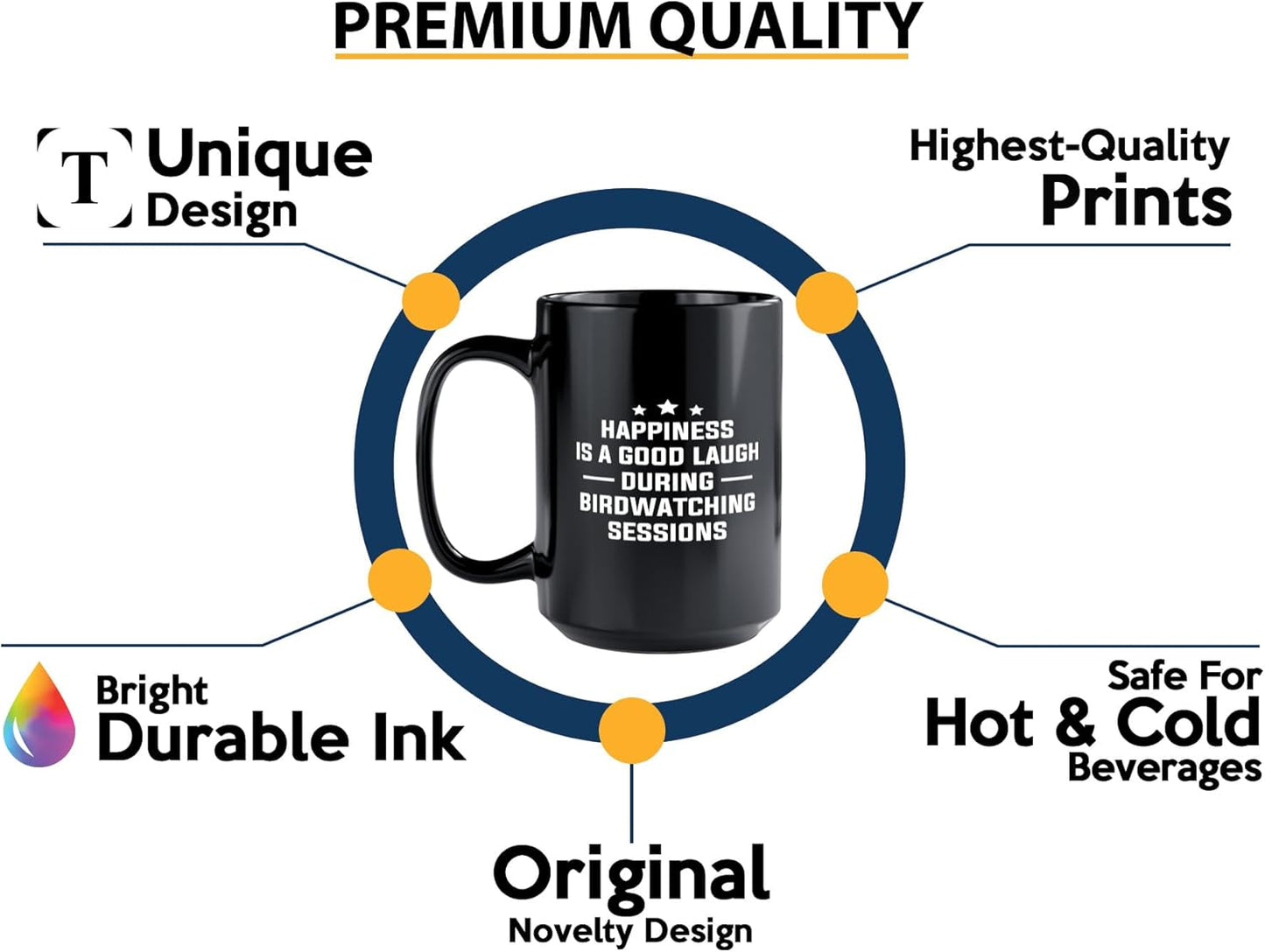 Hobby Coffee Mug 15oz Black -Birdwatching Sessions - Bird Feeder Backy