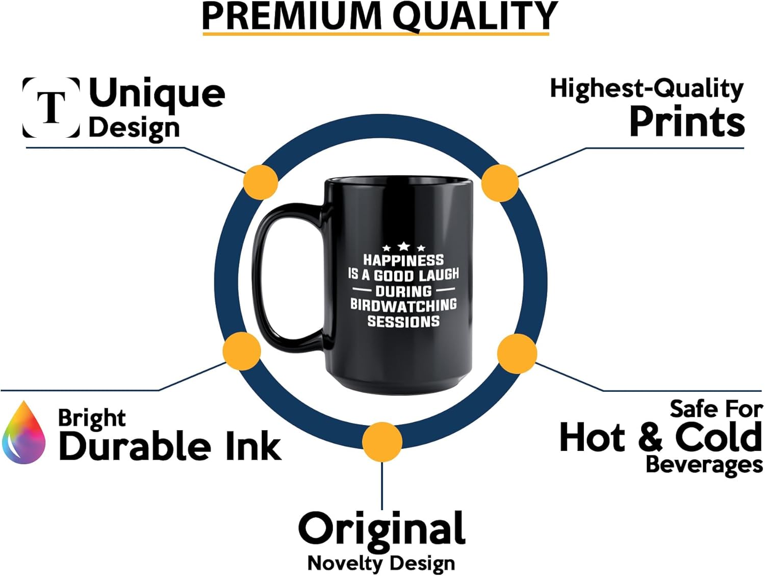 Hobby Coffee Mug 15oz Black -Birdwatching Sessions - Bird Feeder Backy