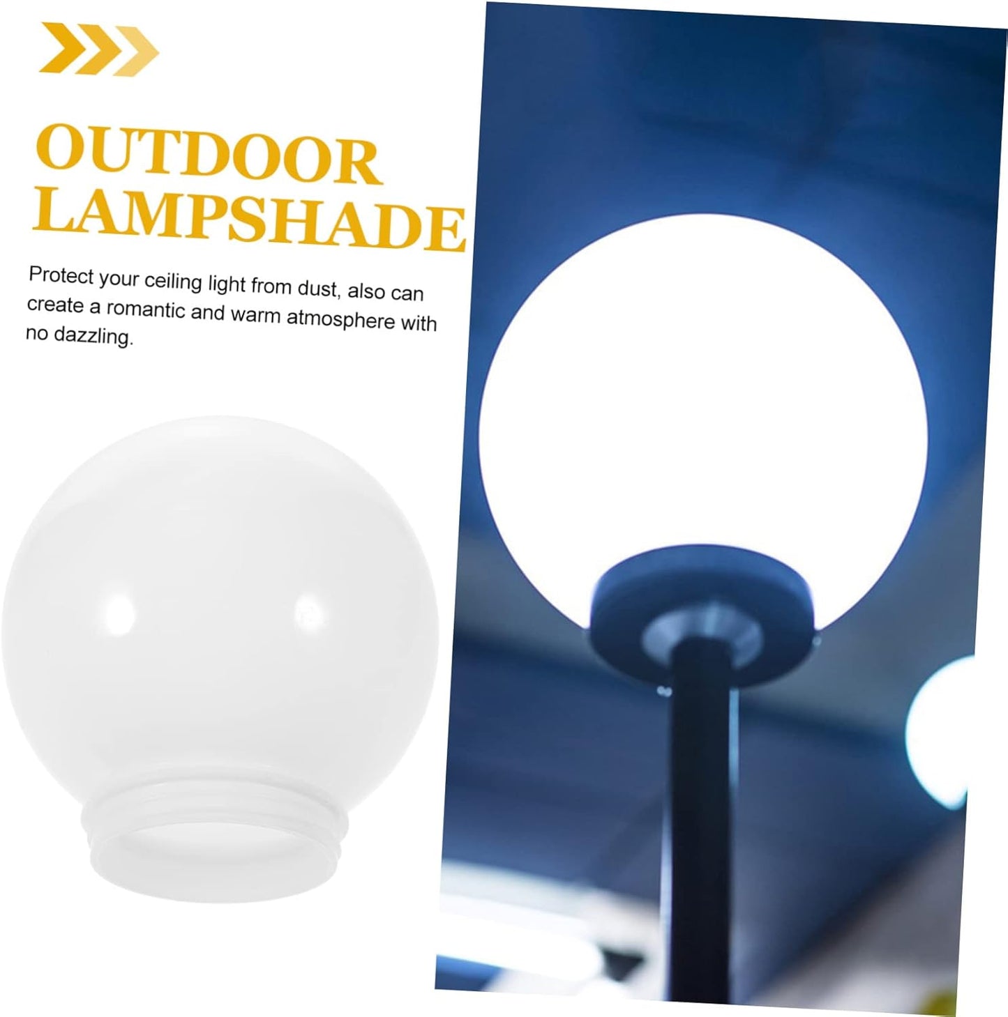 Acrylic Outdoor Globe Lampshade Replacement for Wall Lamp Waterproof L
