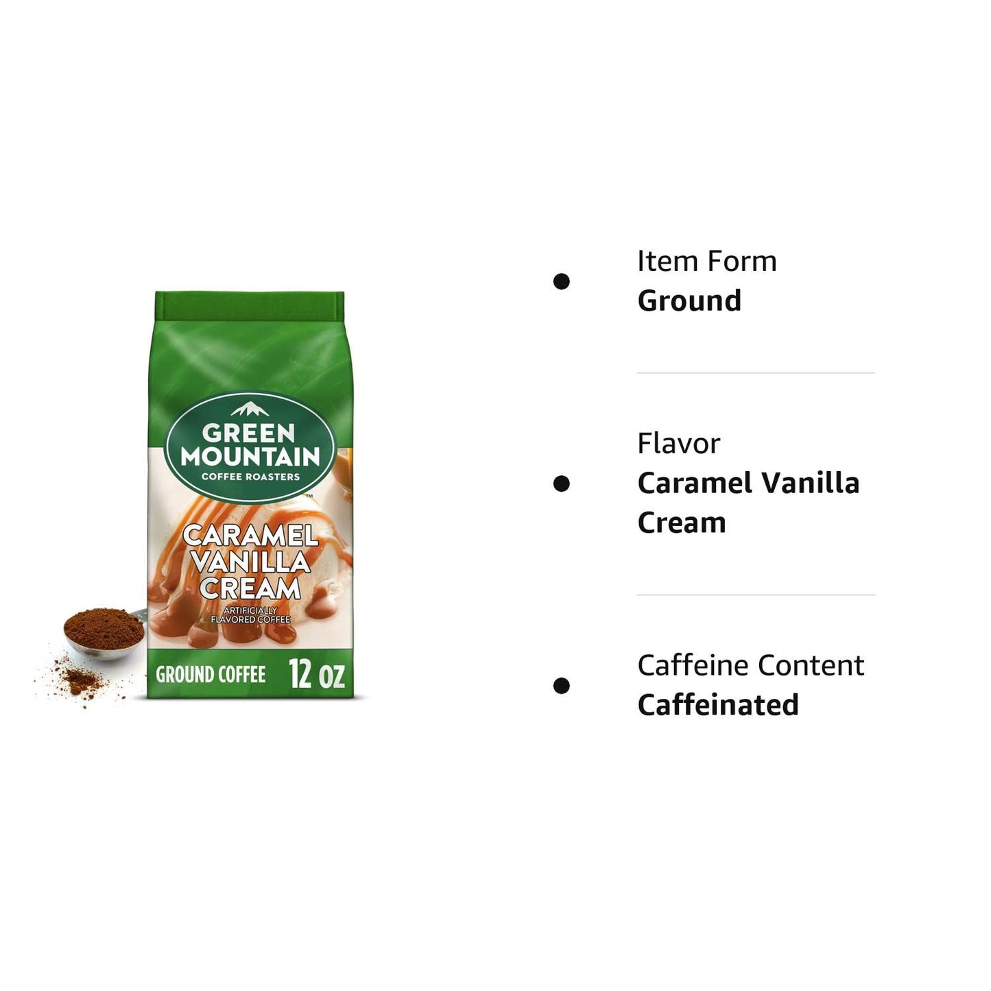 Green Mountain Coffee Roasters, Caramel Vanilla Cream, Ground Flavored