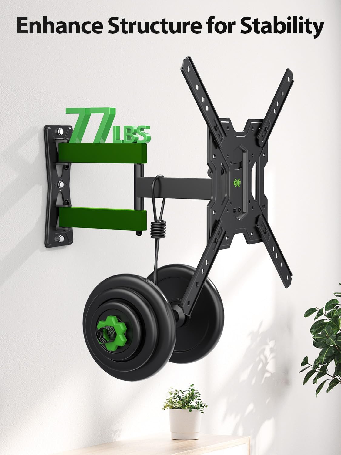 USX MOUNT UL Listed Full Motion TV Mount, Swivel Articulating Tilt TV 