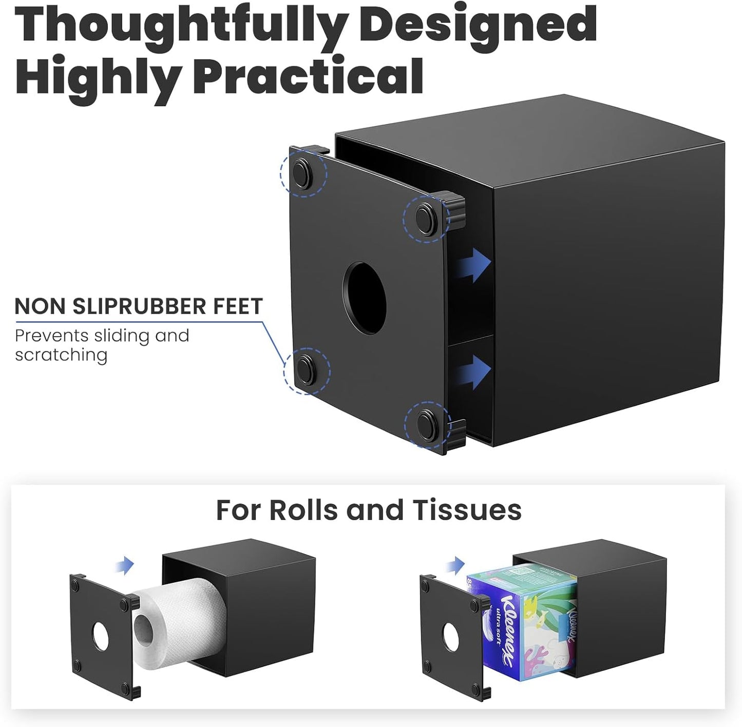 Tissue Box Cover, Square Modern Facial Acrylic Tissue Holder Napkin Di
