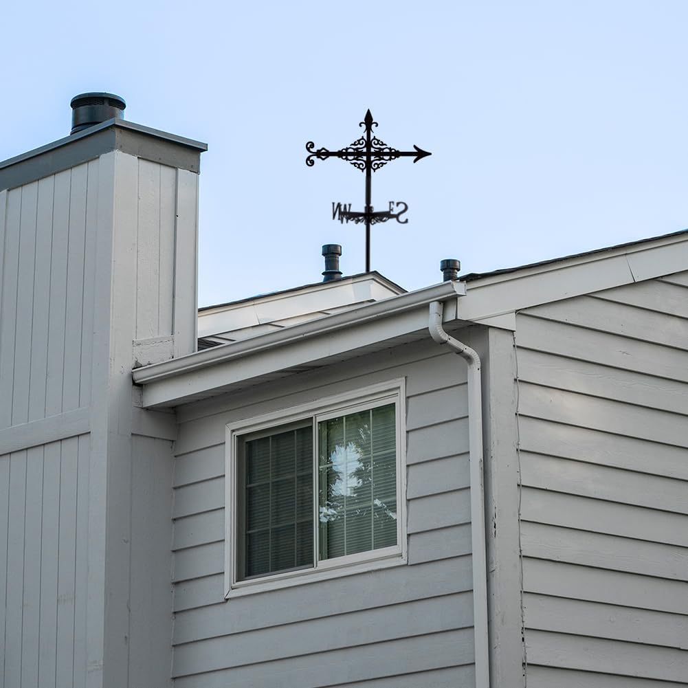 SUPERDANT Arrow Weather Vane Arrow Pattern Weathervanes Black Metal Wind Vanes Animal Wind Vanes for Outside Weathervane for Farmhouse Garden Outdoor Yard Roof Shed Paddock Decoration