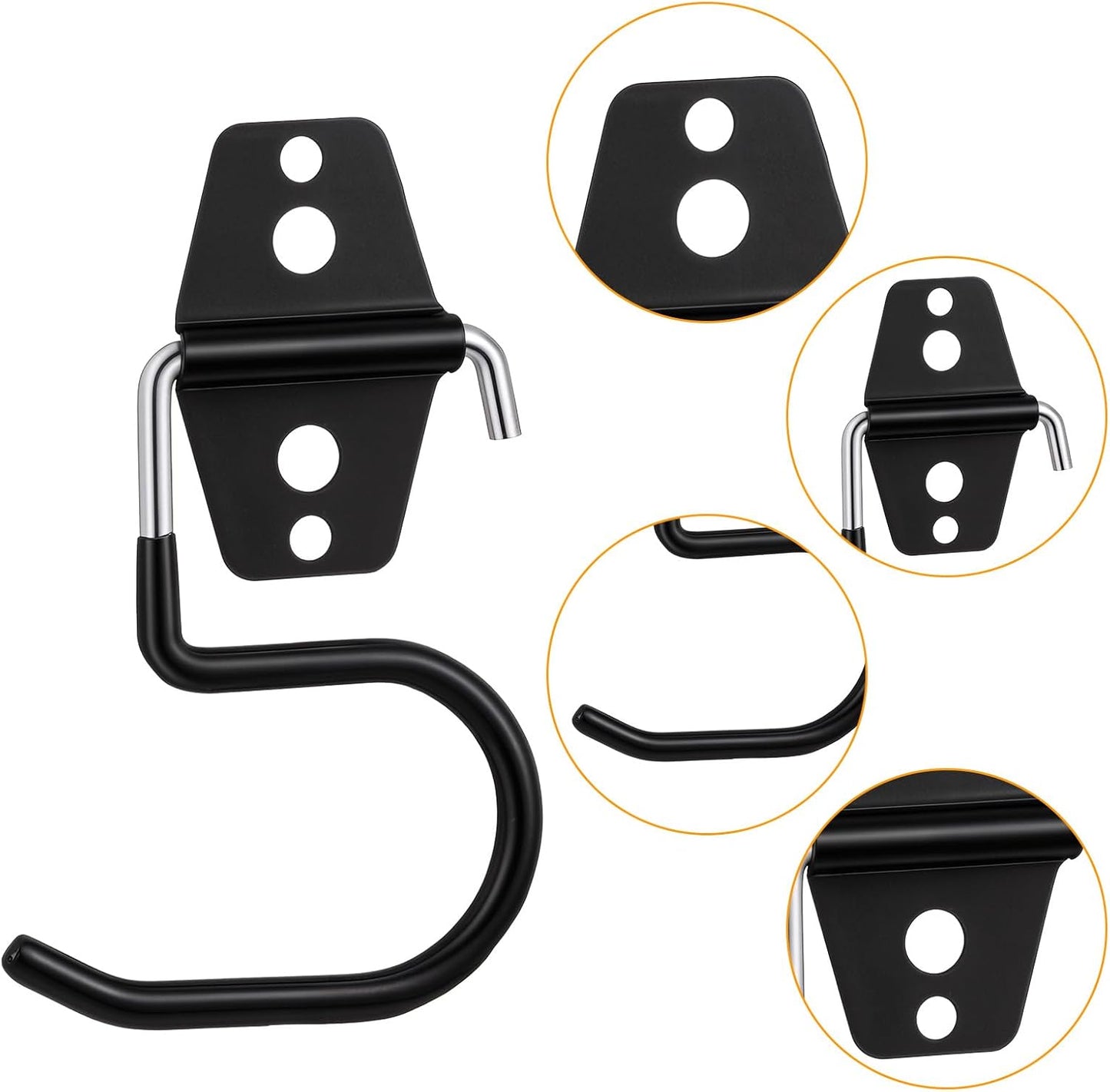 15 Pack Broom Holder Wall Mount - Heavy Duty Metal S Hooks with Anti-Slip Coating, Tool Hangers for Garage, Shed & Garden Organization, Includes Screws & Anchors