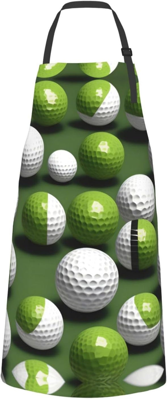 Golf Ball print Waterproof apron with pocket adjustable cooking apron for adult kitchen bibs to bake