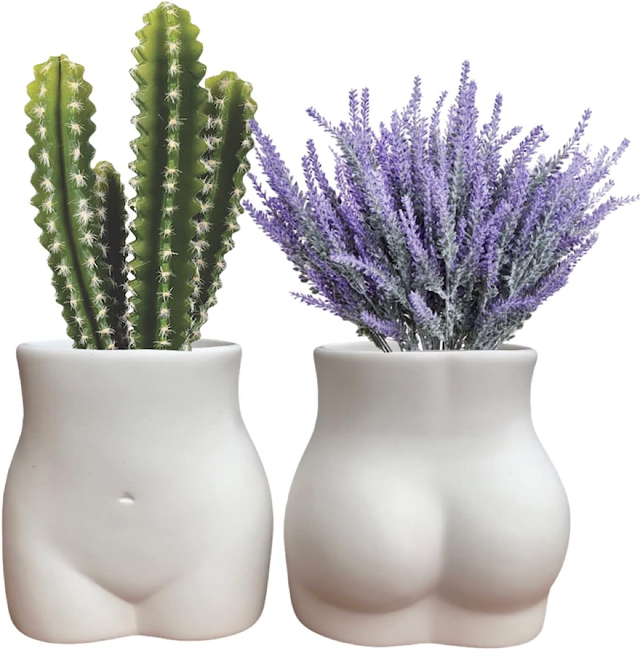 Butt Vase - Female Form Planter Pot - Cheeky Body Flower Vase - Boho Home Decor - Booty Shaped Ceramic White Matte