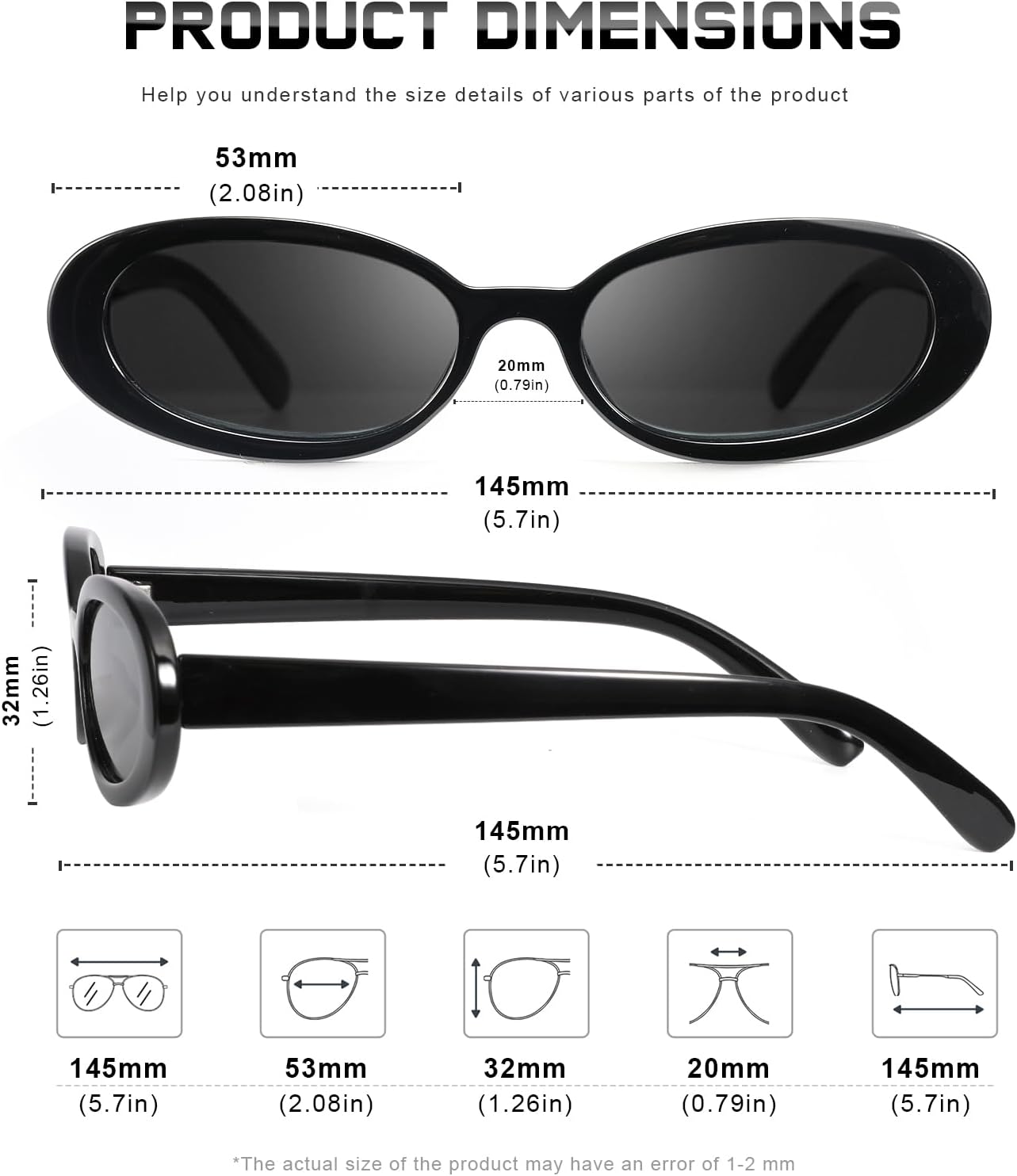 DANAMY Sunglasses Womens Retro Oval Sunglasses for Women Men Fashion S