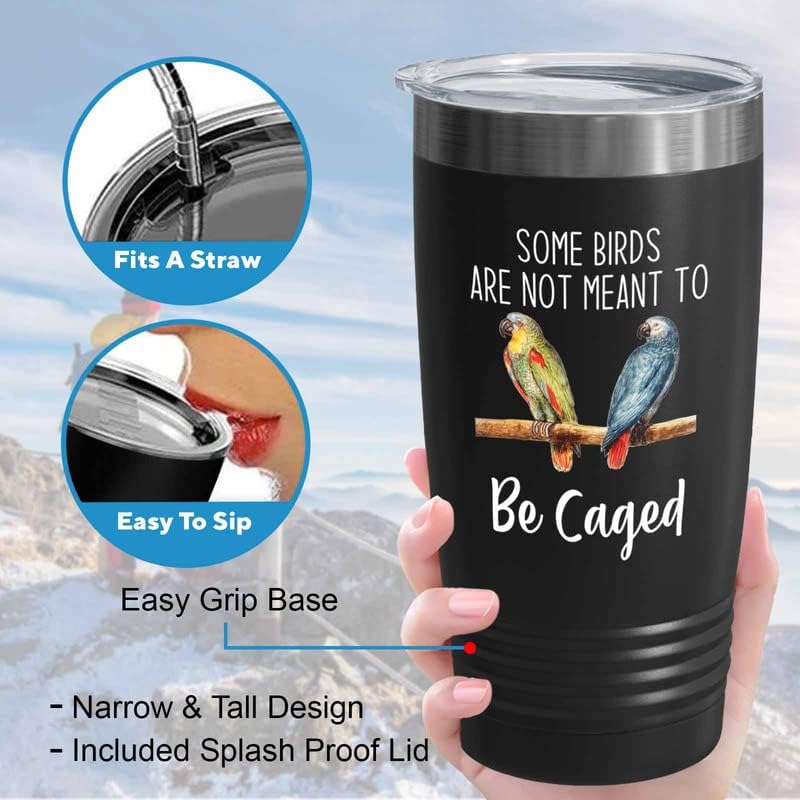 Bird Lover Black Edition Viking Tumbler 20oz - Birds to be Caged - Hum